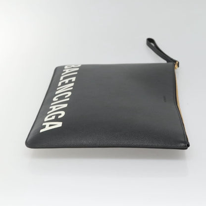Balenciaga Ville Pouch Leather, Black, Leather, Clutch