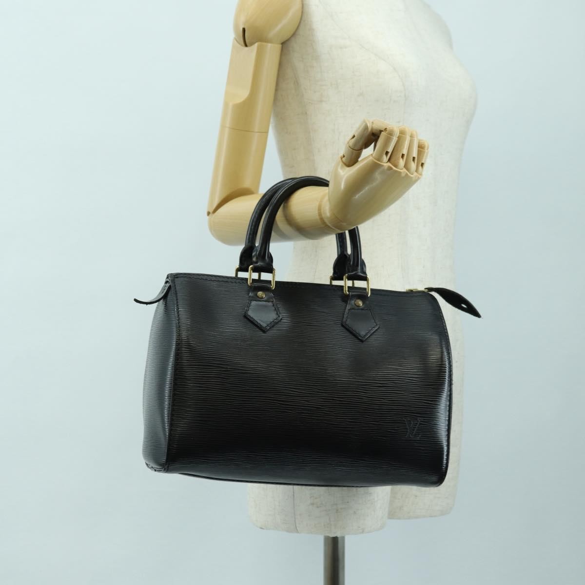 Louis Vuitton Speedy Epi Leather, Black, Leather, Handbag