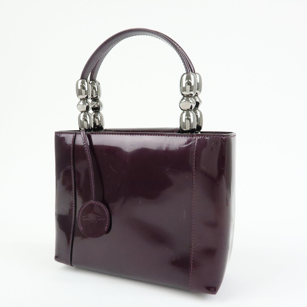 Christian Dior Handbag Leather, Purple, Patent Leather, Handbag