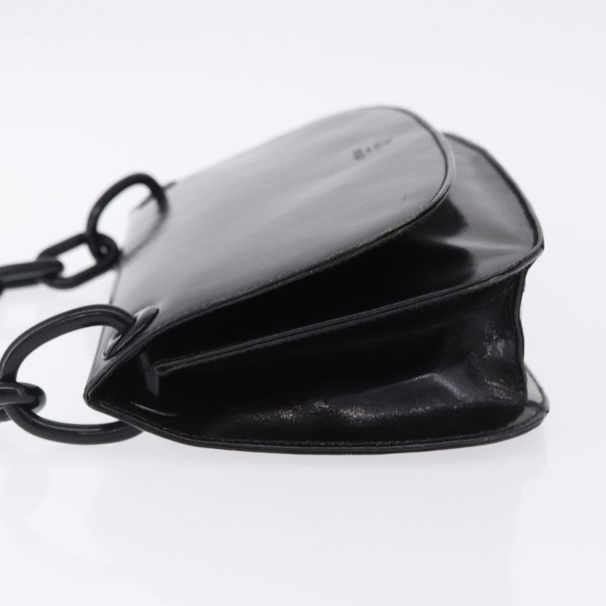 Prada Chain Shoulder Leather, Black, Leather, Shoulder Bag
