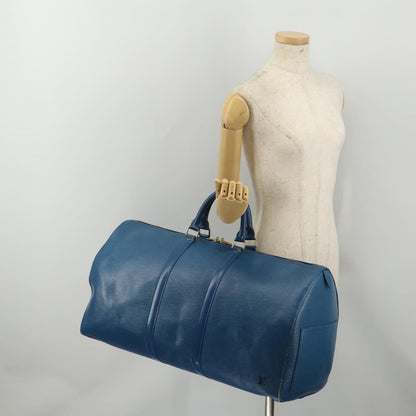 Louis Vuitton Keepall Epi Leather, Blue, Leather, Travel Bag