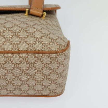 Celine Vintage Macadam Canvas and Leather, Beige, Canvas, Handbag