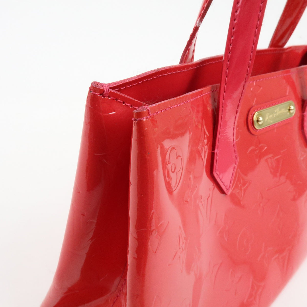 Louis Vuitton Wilshire Monogram Vernis, Pink, Patent Leather, Handbag