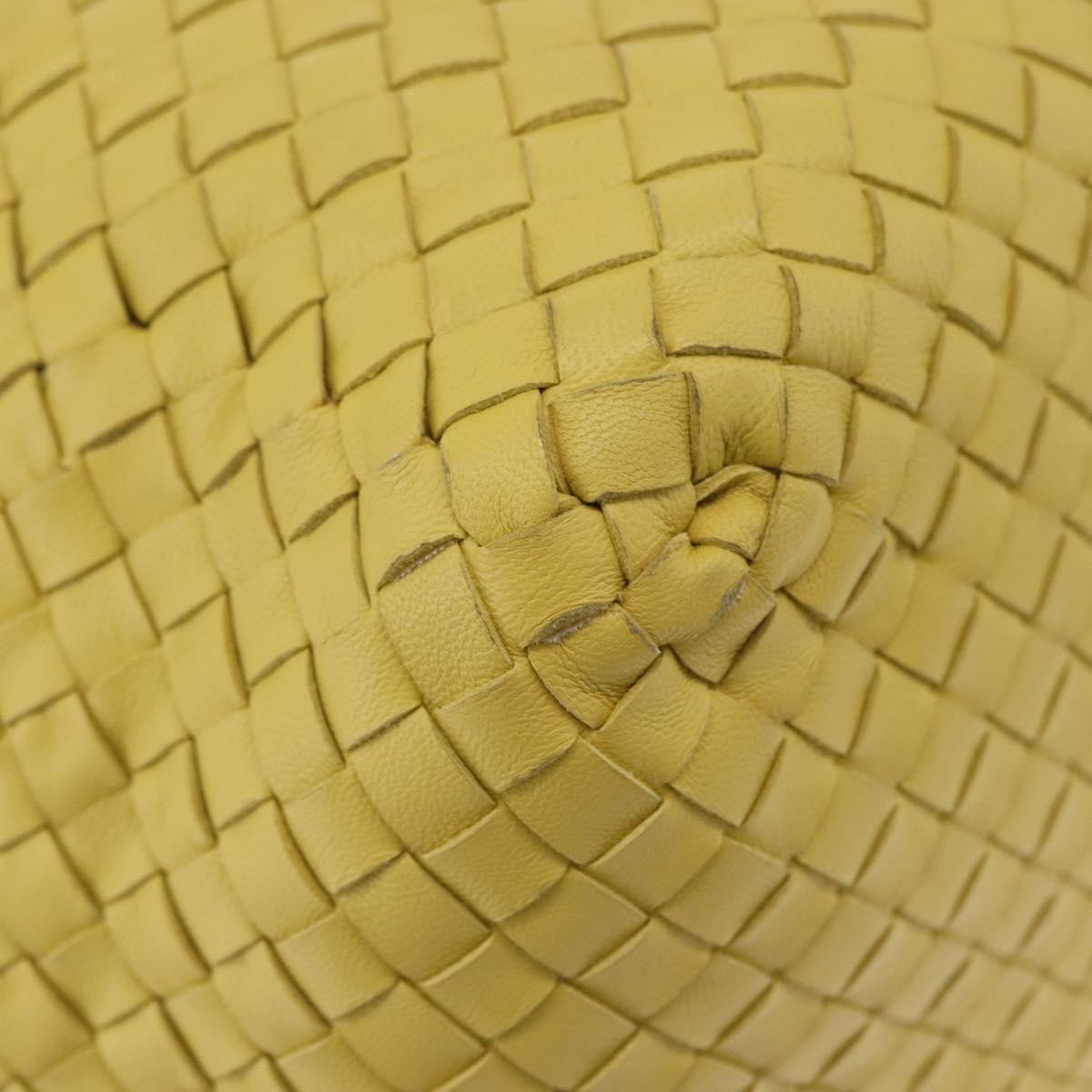 Bottega Veneta Zip Cube Messenger Intrecciato Nappa, Yellow, Leather, Shoulder Bag