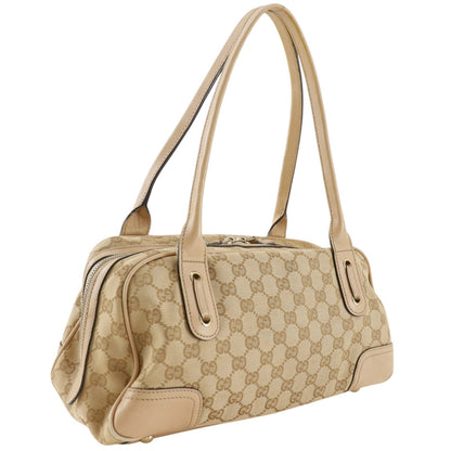 Gucci Princy Boston GG Canvas and leather, Beige, Canvas, Handbag
