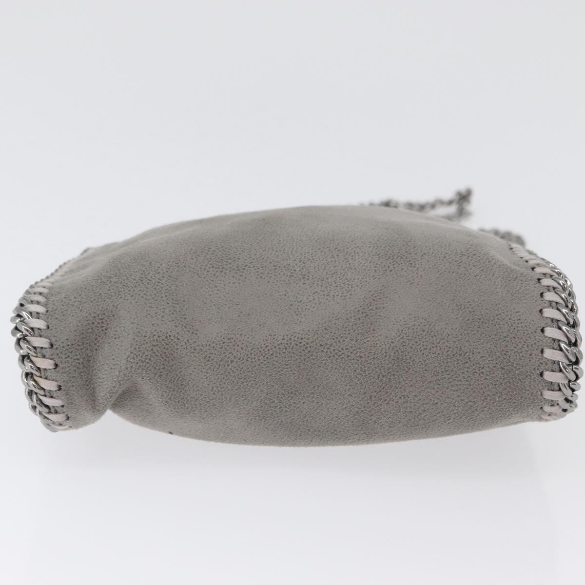 Stella McCartney Falabella Fold Over Faux Leather, Gray, Polyester, Shoulder Bag