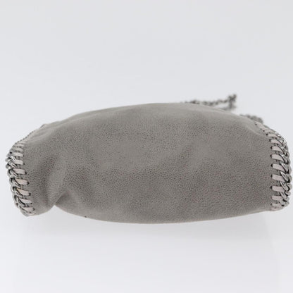 Stella McCartney Falabella Fold Over Faux Leather, Gray, Polyester, Shoulder Bag