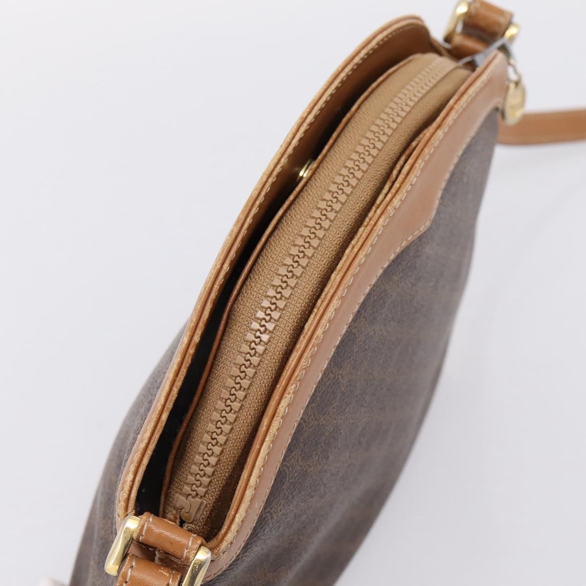 Celine Macadam Shoulder Canvas, Brown, Canvas, Crossbody Bag