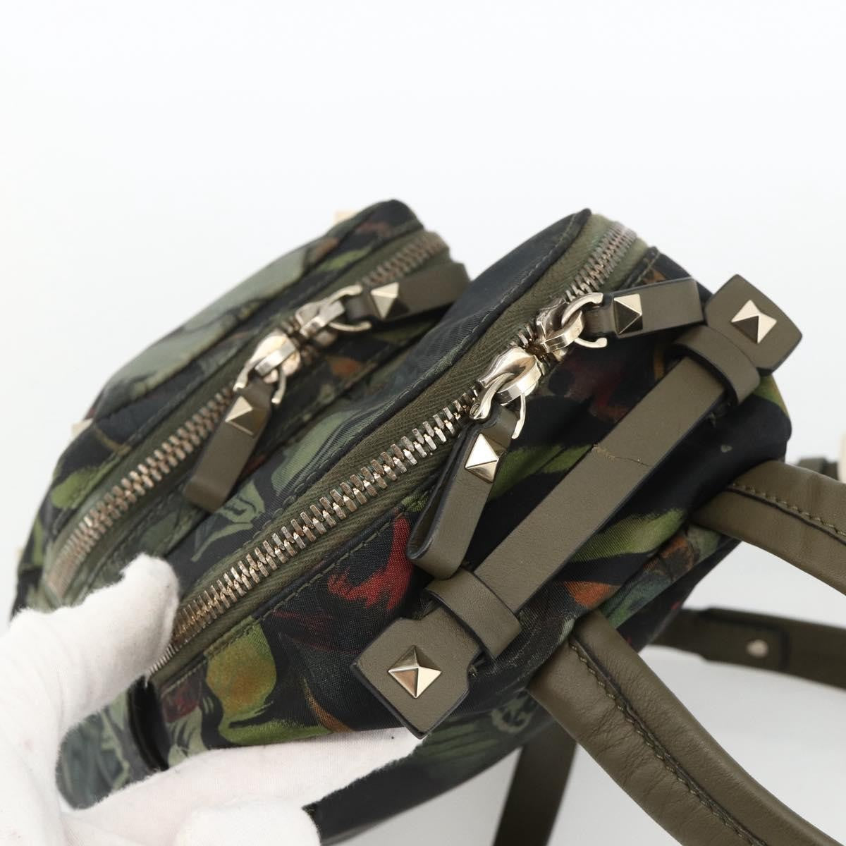 Valentino Garavani Backpack Denim with Butterfly Applique, Khaki, Nylon, Backpack