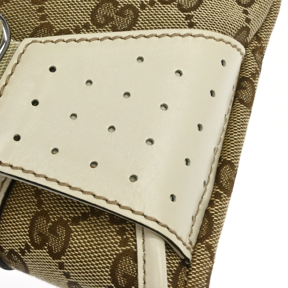 Gucci Waist Belt Bag (Outlet) GG Canvas and Leather, Beige, Canvas, Crossbody Bag