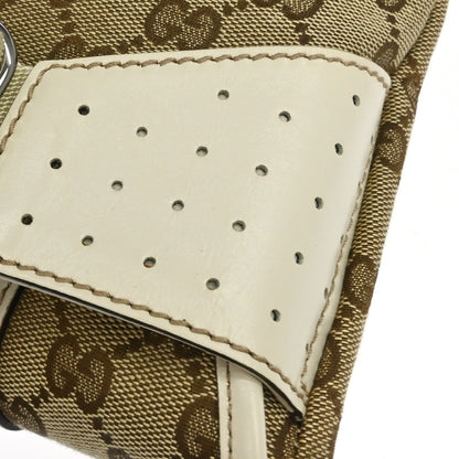 Gucci Waist Belt Bag (Outlet) GG Canvas and Leather, Beige, Canvas, Crossbody Bag