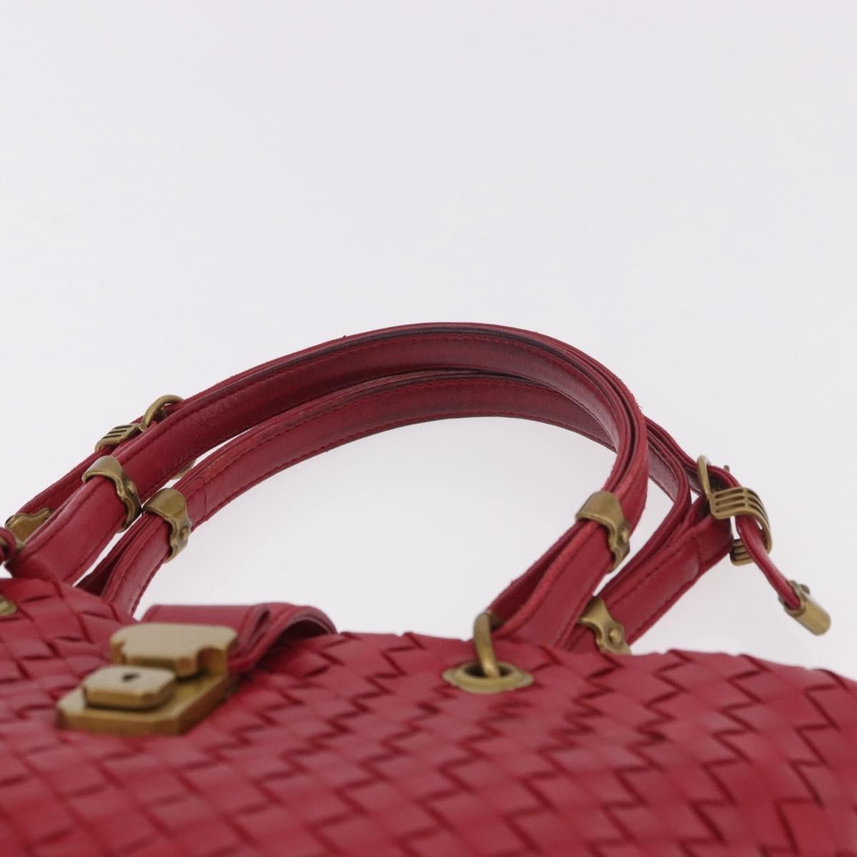 Bottega Veneta Capri Intrecciato Nappa, Red, Leather, Tote Bag