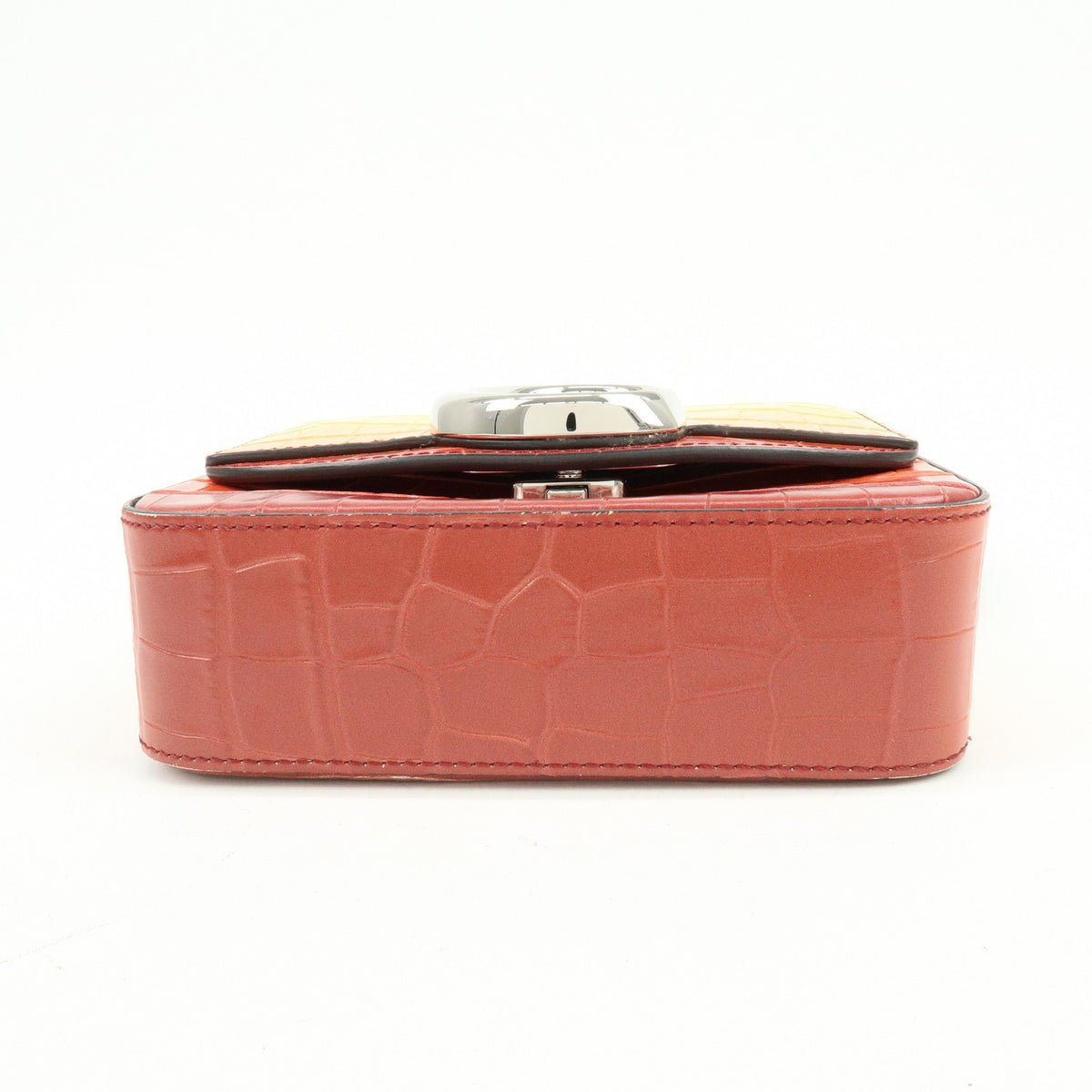 Chloe C Flap Crocodile Embossed Leather, Multicolour, Leather, Handbag