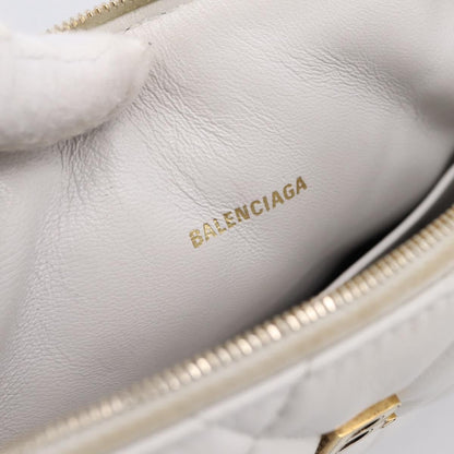 Balenciaga Touch B. Camera Quilted Leather, White, Leather, Handbag
