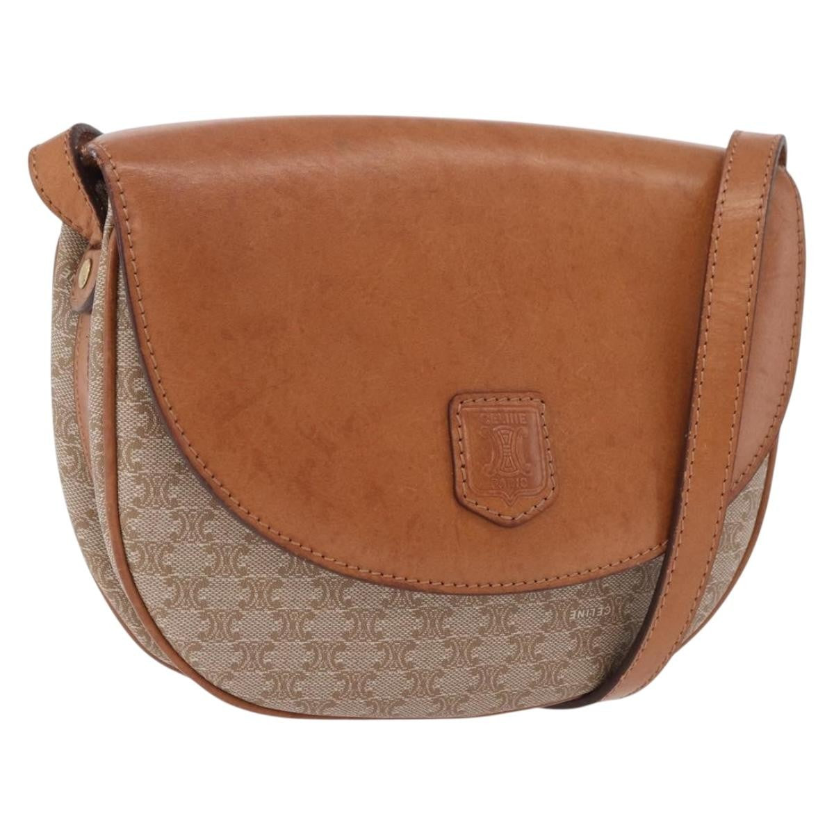 Celine Macadam Canvas, Beige, Canvas, Shoulder Bag