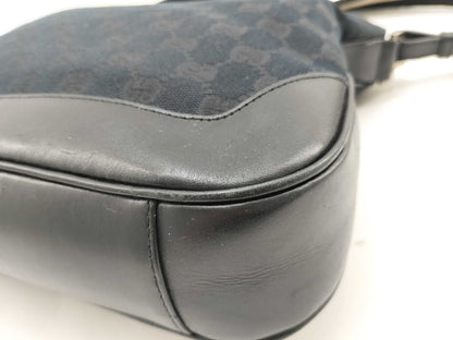 Gucci Bamboo Top Handle GG Canvas, Navy, Canvas, Handbag