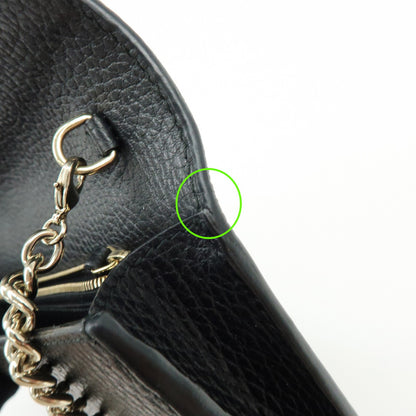 Gucci Betty Chain Wallet (Outlet) Leather, Black, Leather, Crossbody Bag