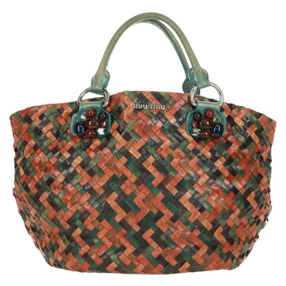 Miu Miu Chain Handle Pleated Leather, Multicolour, Leather, Handbag