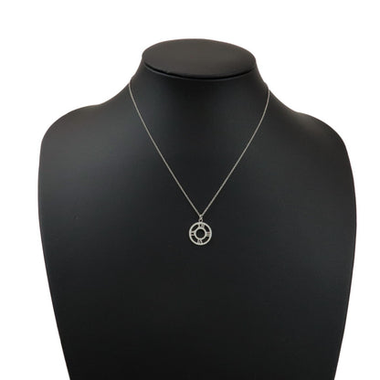 Tiffany & Co. Atlas Circle Pendant 18K White Gold with Diamonds, Silver, White Gold, Necklace
