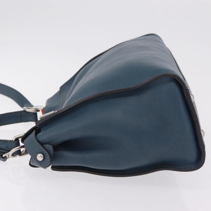 Fendi Peekaboo Ruffled Leather, Blue, Leather, Handbag