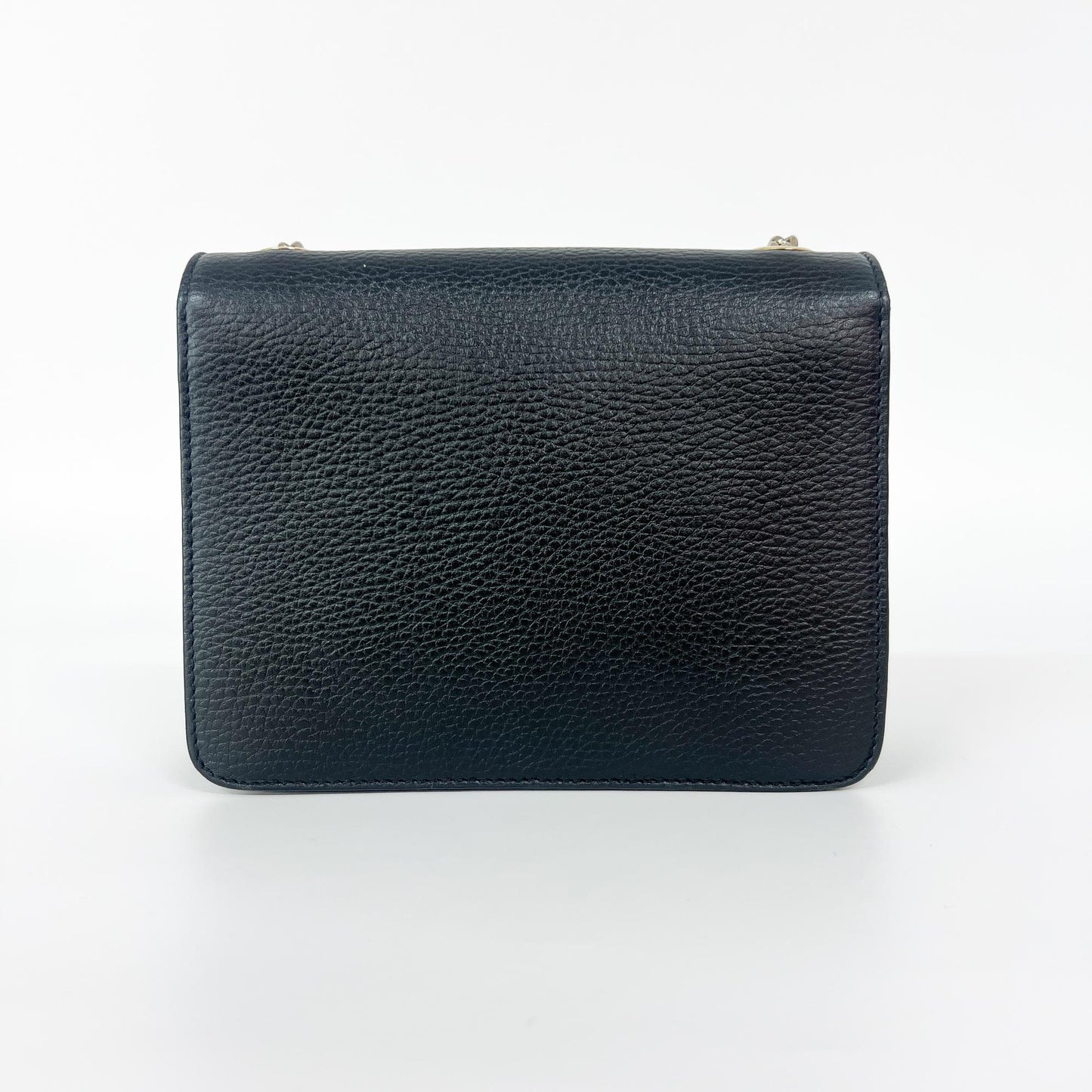 Gucci Interlocking Shoulder Bag Leather, Black, Leather, Handbag
