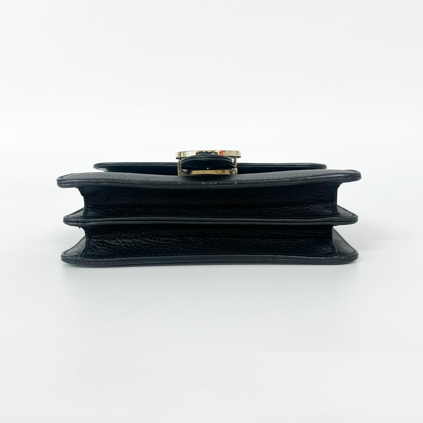 Gucci Interlocking Shoulder Bag Leather, Black, Leather, Handbag