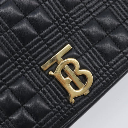 Burberry Lola Wallet on Chain Quilted Leather, Black, Leather, Crossbody Bag
