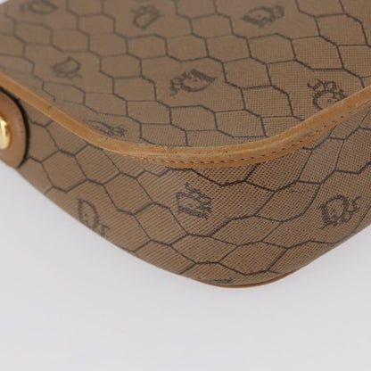 Christian Dior Vintage Honeycomb Canvas and Leather, Beige, Canvas, Shoulder Bag