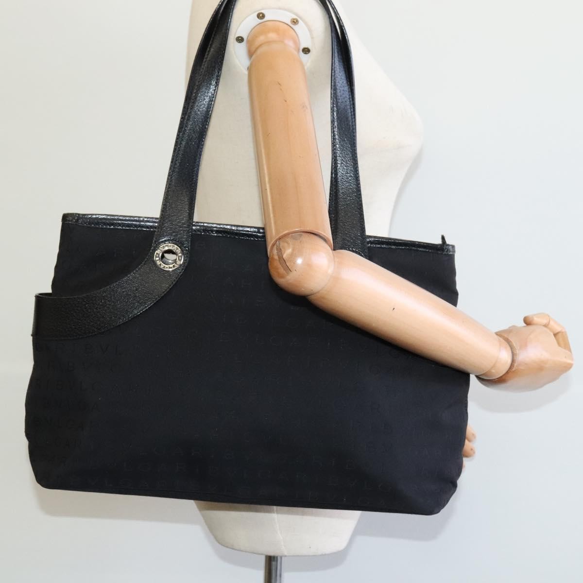 Bvlgari Logomania Canvas, Black, Canvas, Shoulder Bag