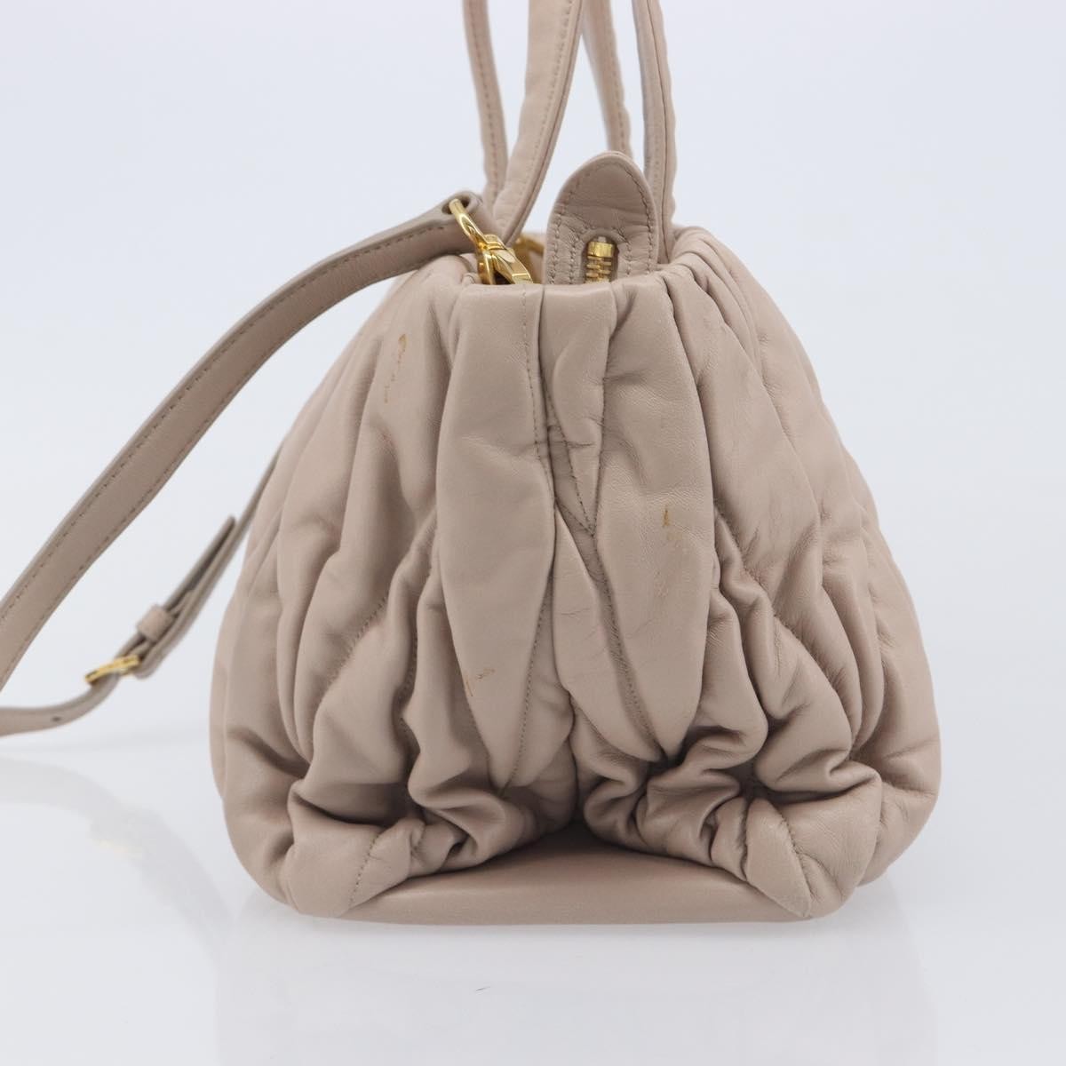 Miu Miu Convertible Matelasse Leather, Beige, Leather, Tote Bag