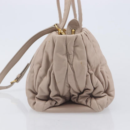 Miu Miu Convertible Matelasse Leather, Beige, Leather, Tote Bag