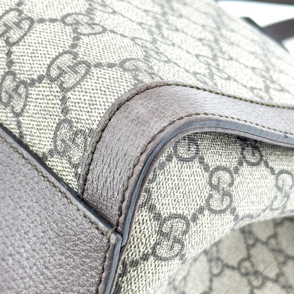 Gucci Ophidia Top Handle GG Coated Canvas, Brown, Canvas, Tote Bag