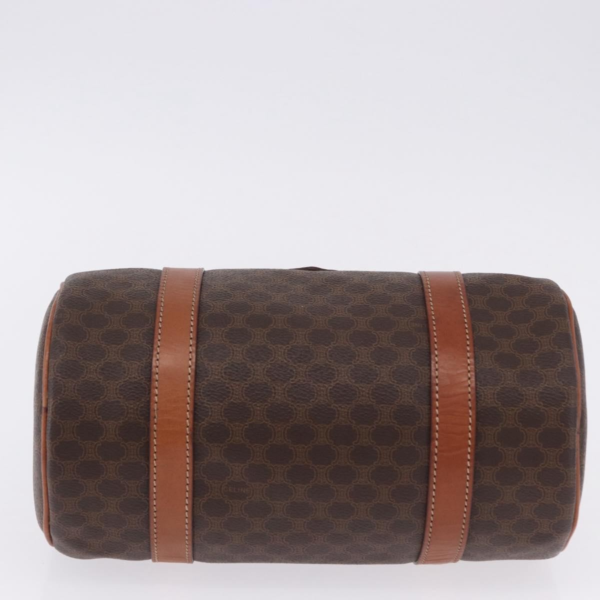 Celine Vintage Barrel Macadam Canvas & Leather, Brown, PVC, Handbag