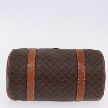 Celine Vintage Barrel Macadam Canvas & Leather, Brown, PVC, Handbag
