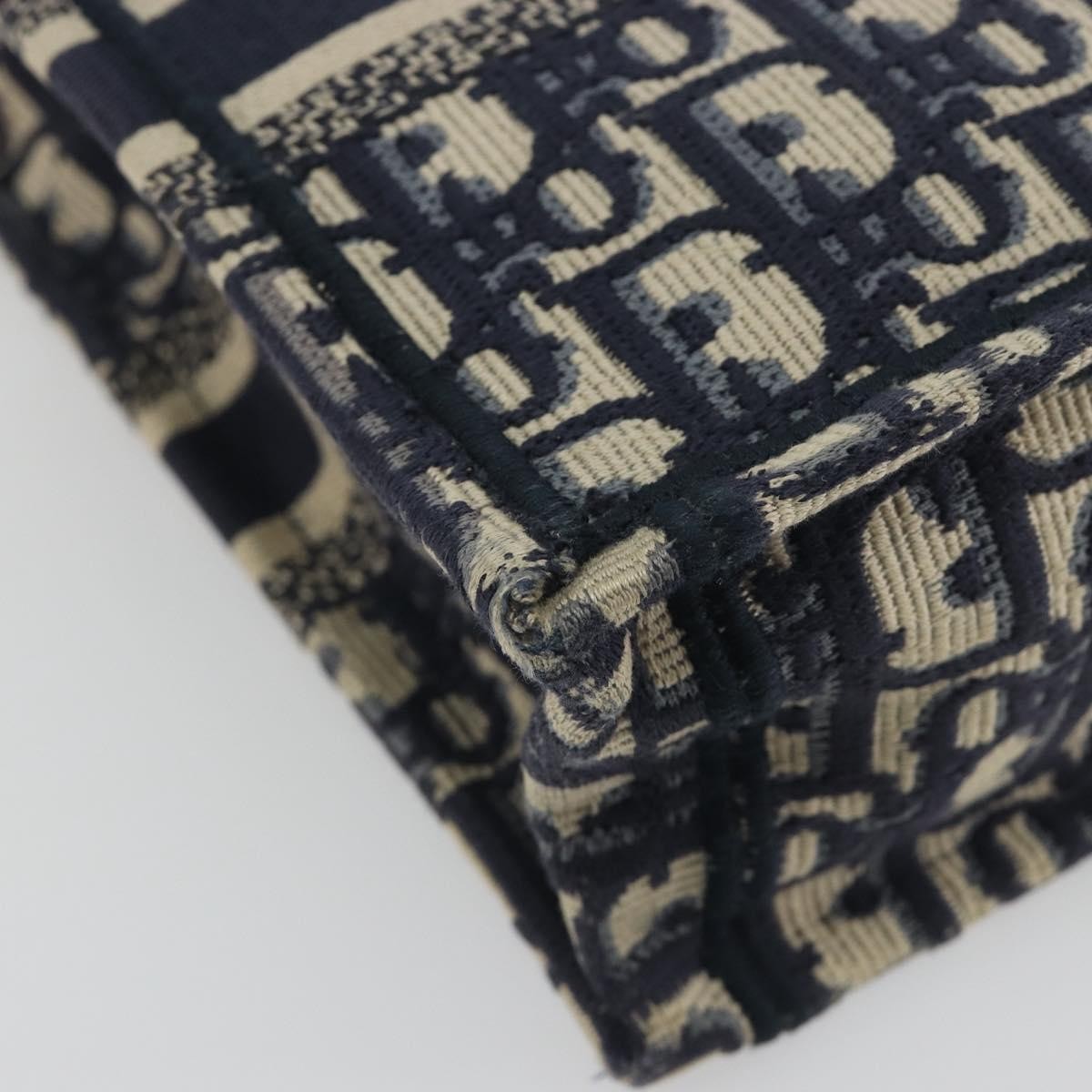 Christian Dior Book Tote Phone Oblique Canvas, Navy, Canvas, Tote Bag