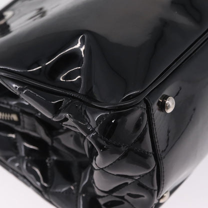 Chanel Lipstick Open Patent Vinyl, Black, Patent Leather, Tote Bag