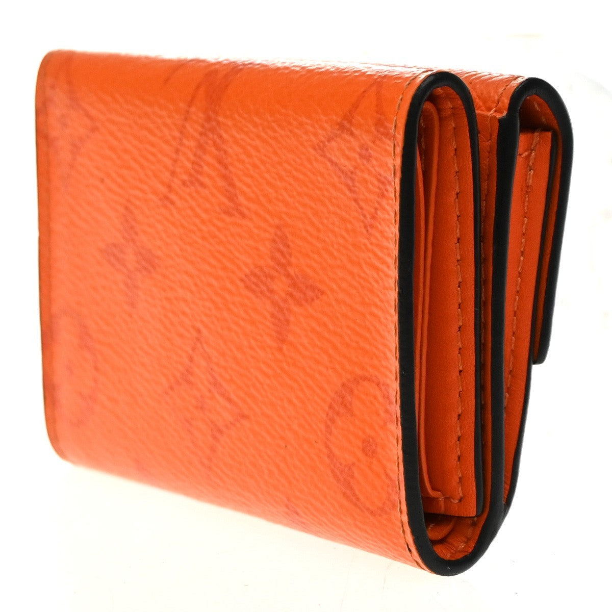 Louis Vuitton Discovery Monogram Taigarama, Orange, Leather, Wallet