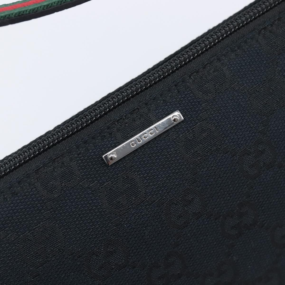 Gucci Zipped Pochette GG Canvas, Black, Canvas, Shoulder Bag