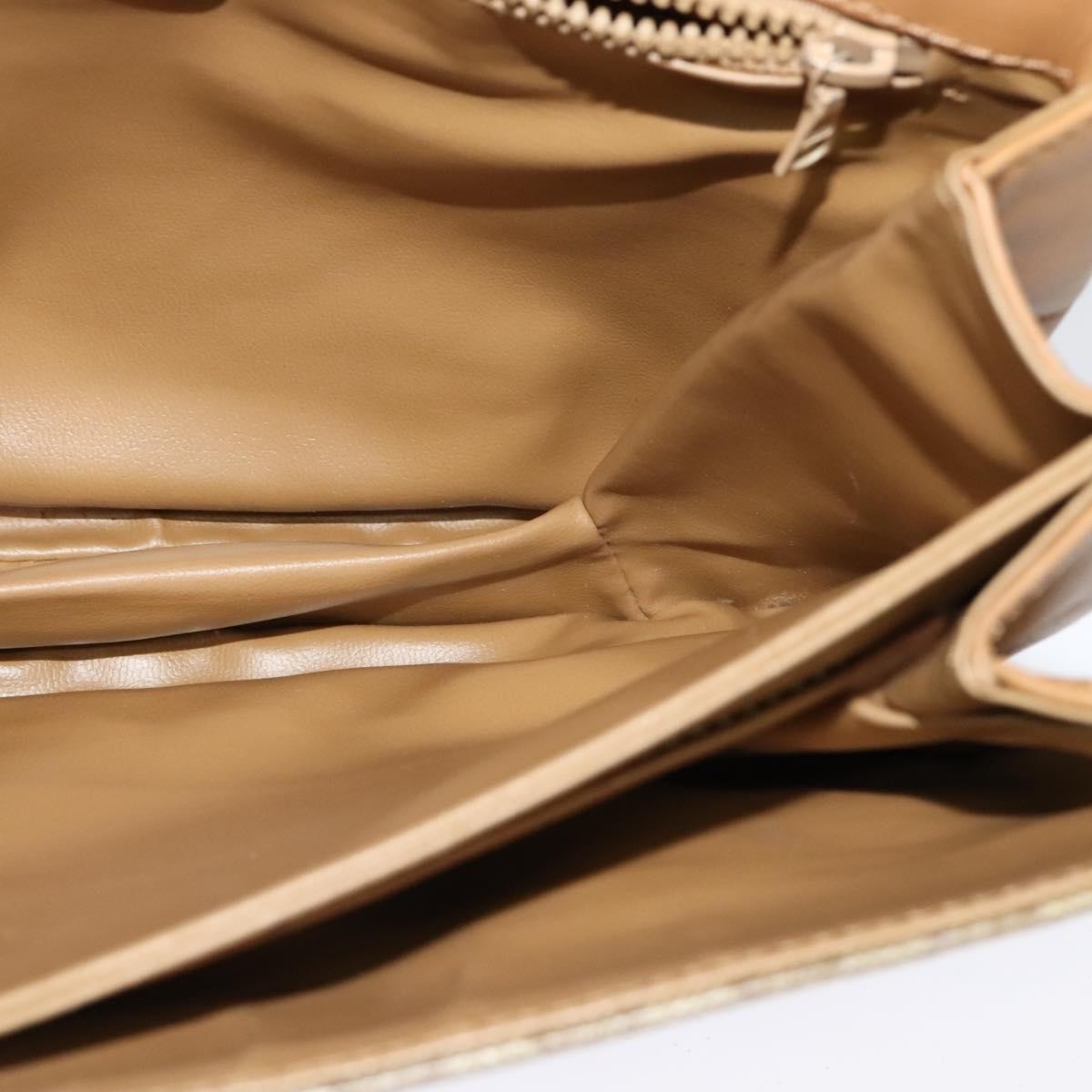 Celine Vintage Macadam Canvas and Leather, Beige, Canvas, Handbag