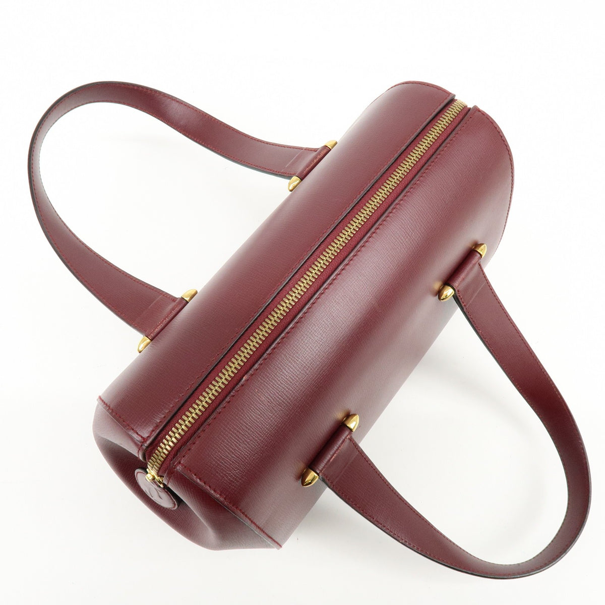 Cartier Must de Cartier Boston Leather, Burgundy, Leather, Travel Bag