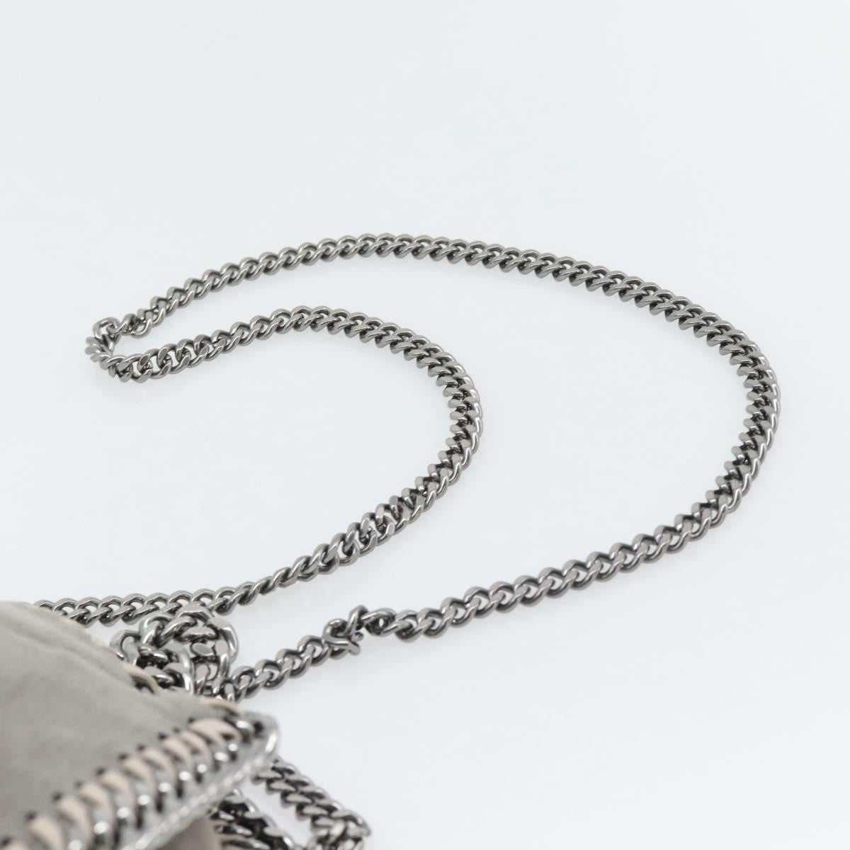 Stella McCartney Falabella Fold Over Shaggy Deer, Gray, Polyester, Shoulder Bag