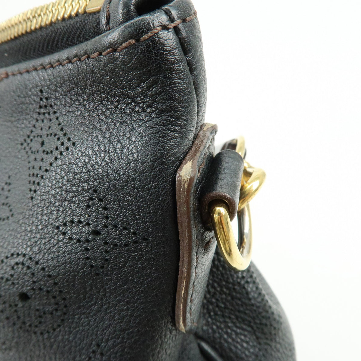 Louis Vuitton Selene Mahina Leather, Black, Leather, Handbag