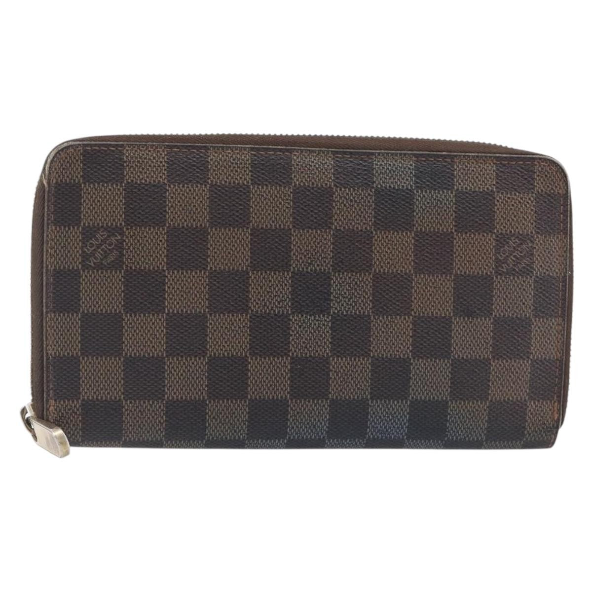 Louis Vuitton Zippy Organizer Damier, Brown, Canvas, Wallet