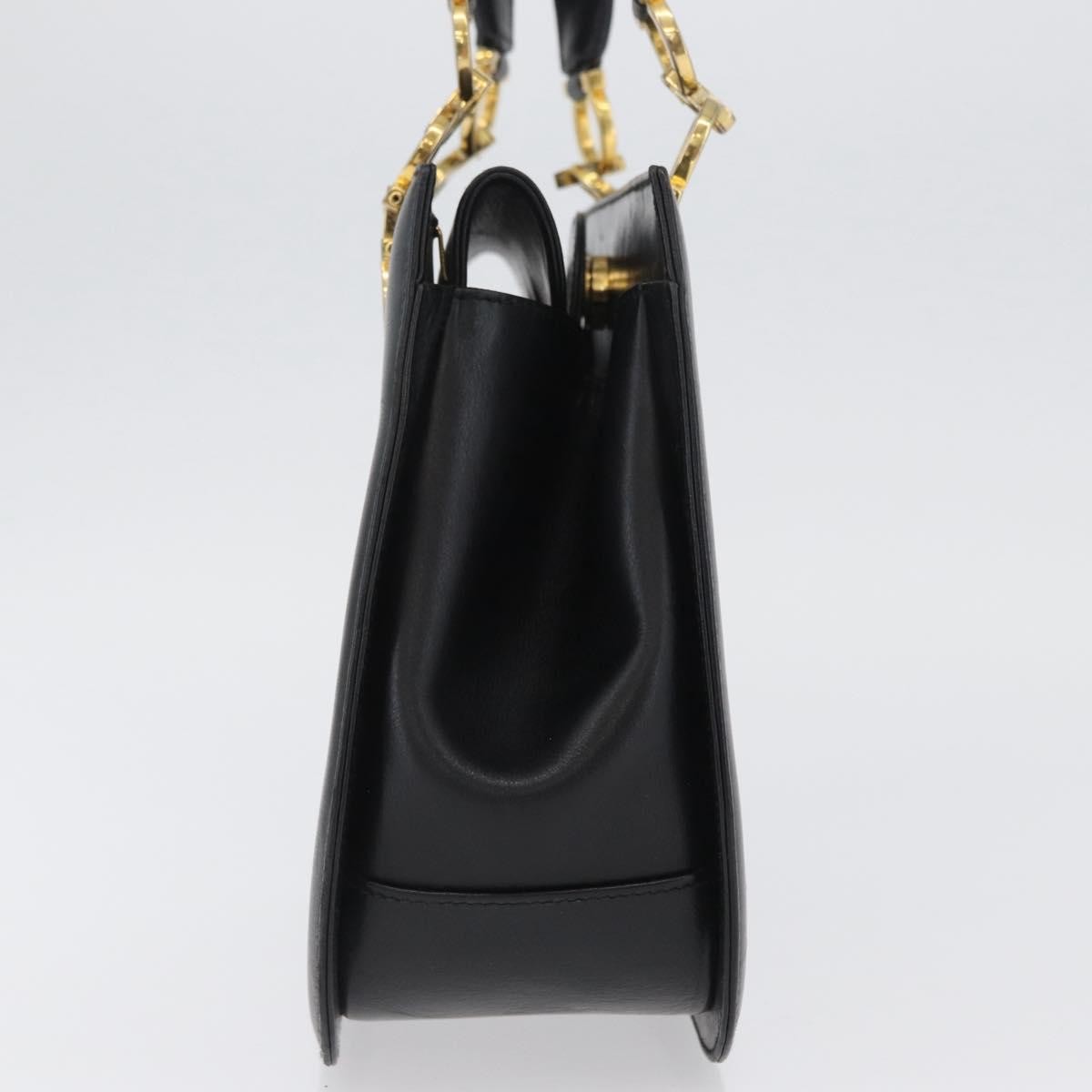 Salvatore Ferragamo Gancini Leather, Black, Leather, Handbag