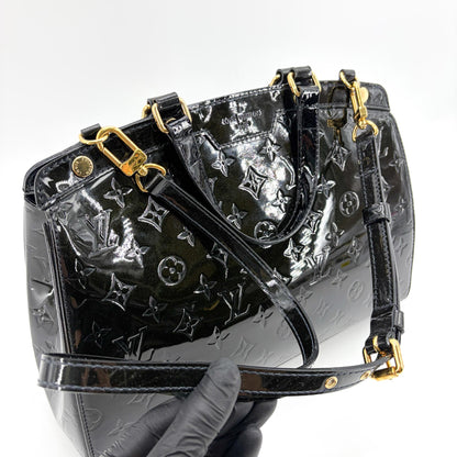 Louis Vuitton Brea NM Monogram Vernis, Black, Patent Leather, Handbag