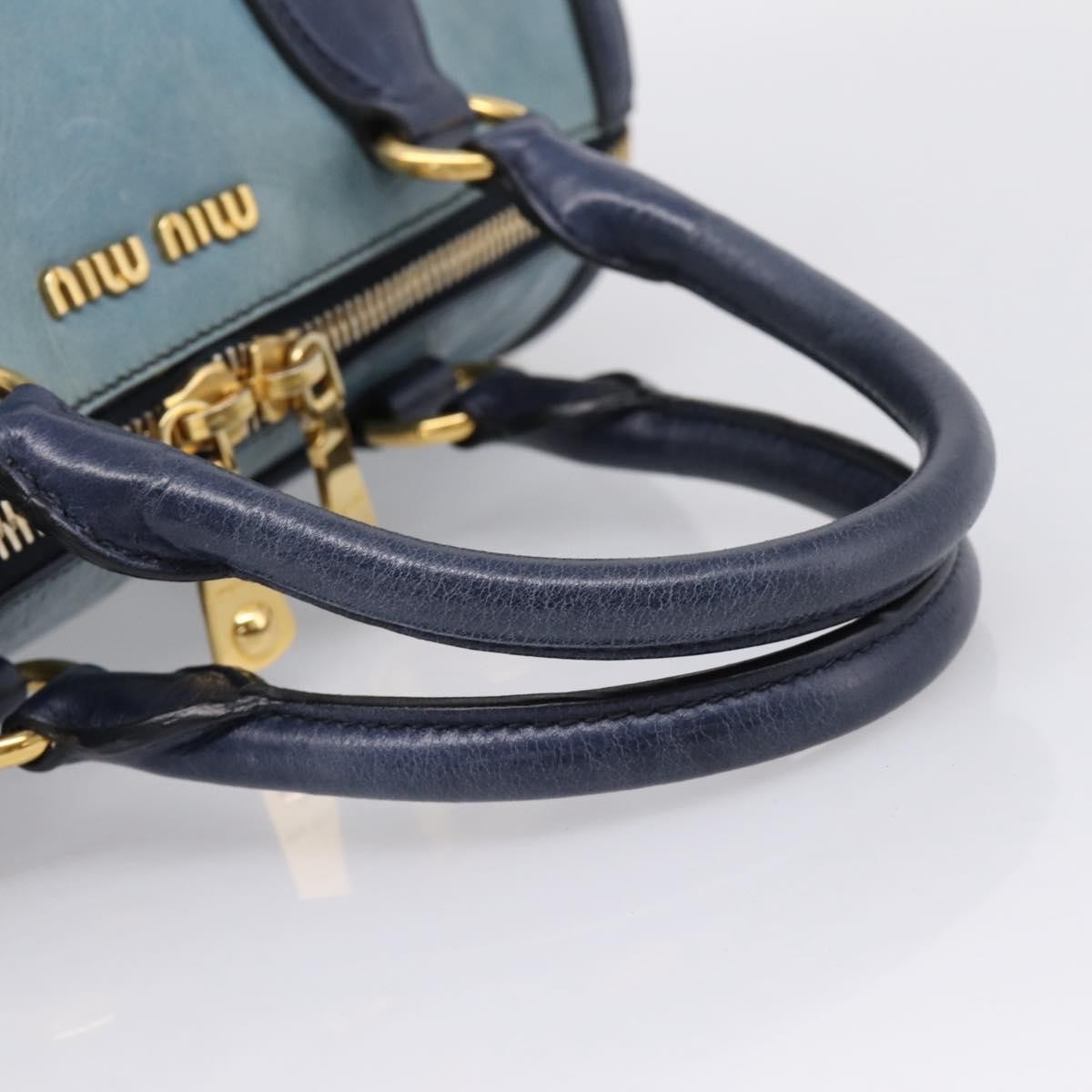 Miu Miu Beau Top Handle Leather, Navy, Leather, Handbag
