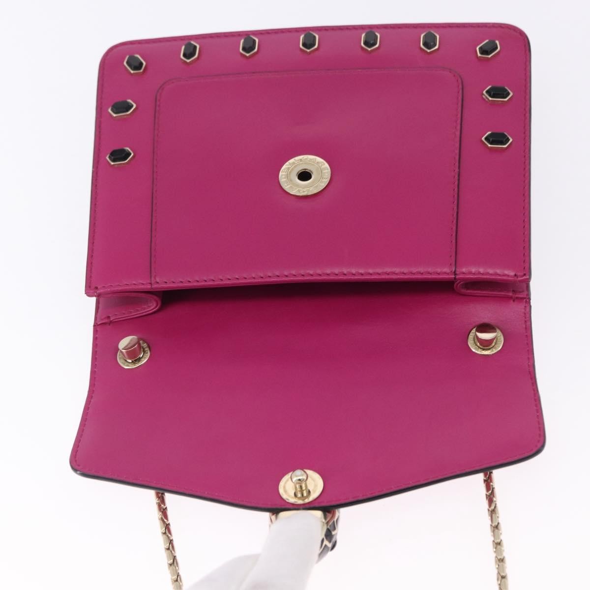Bvlgari Serpenti Forever Embellished Leather, Pink, Leather, Shoulder Bag