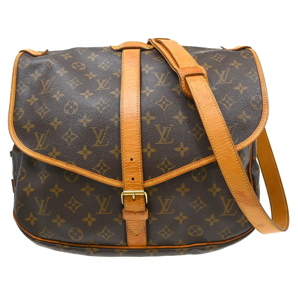 Louis Vuitton Saumur Monogram, Brown, Canvas, Shoulder Bag