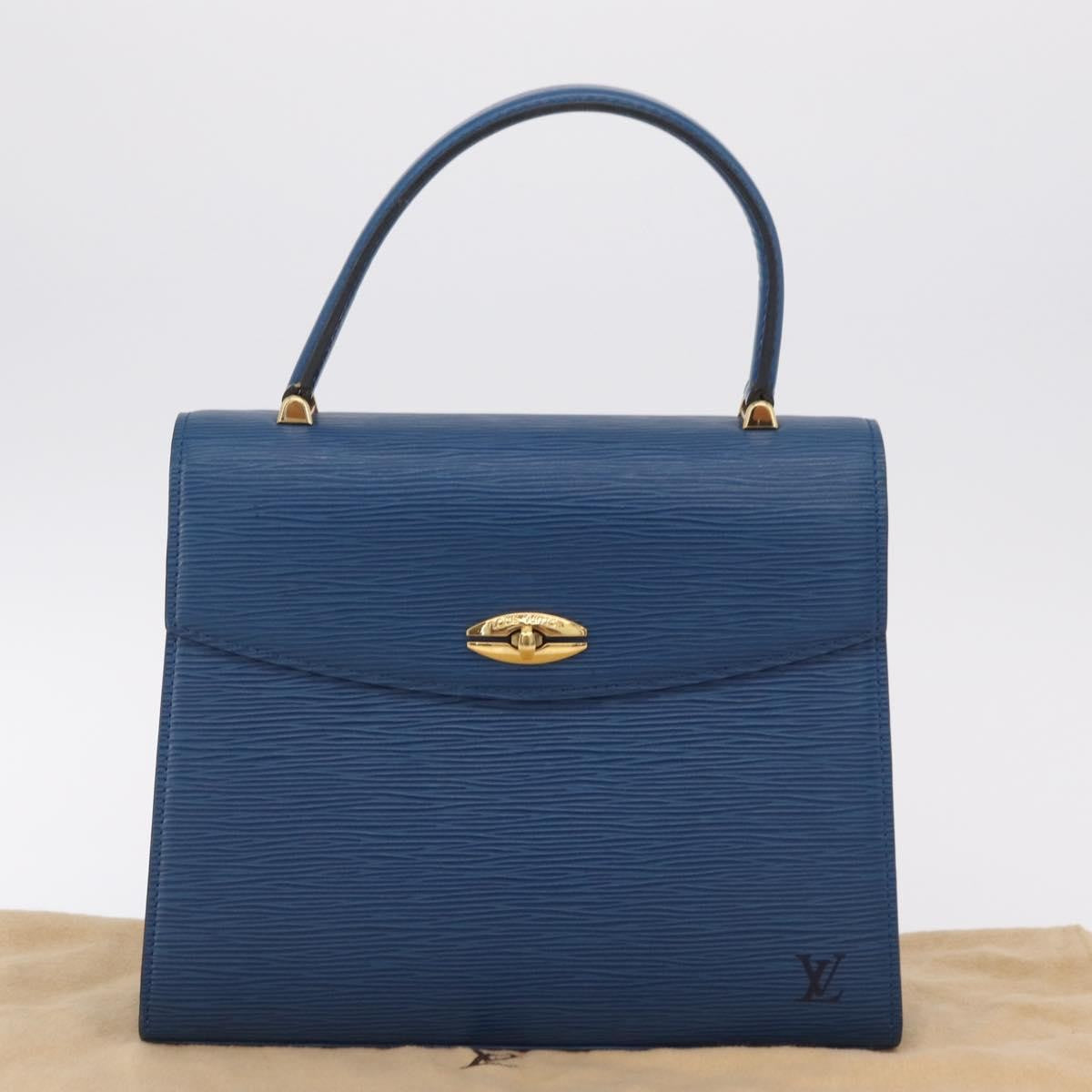 Louis Vuitton Malesherbes Epi Leather, Blue, Leather, Handbag