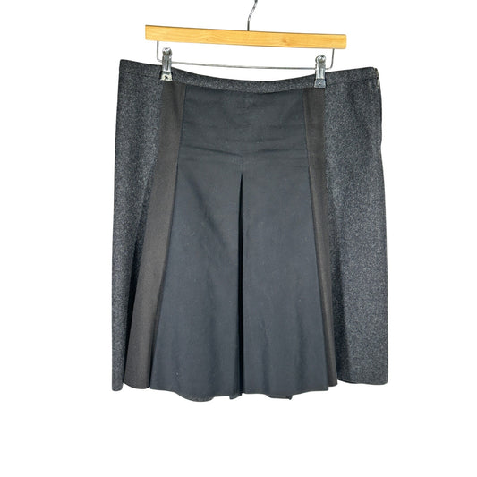 PRADA Virgin Wool Pleated Mini Skirt